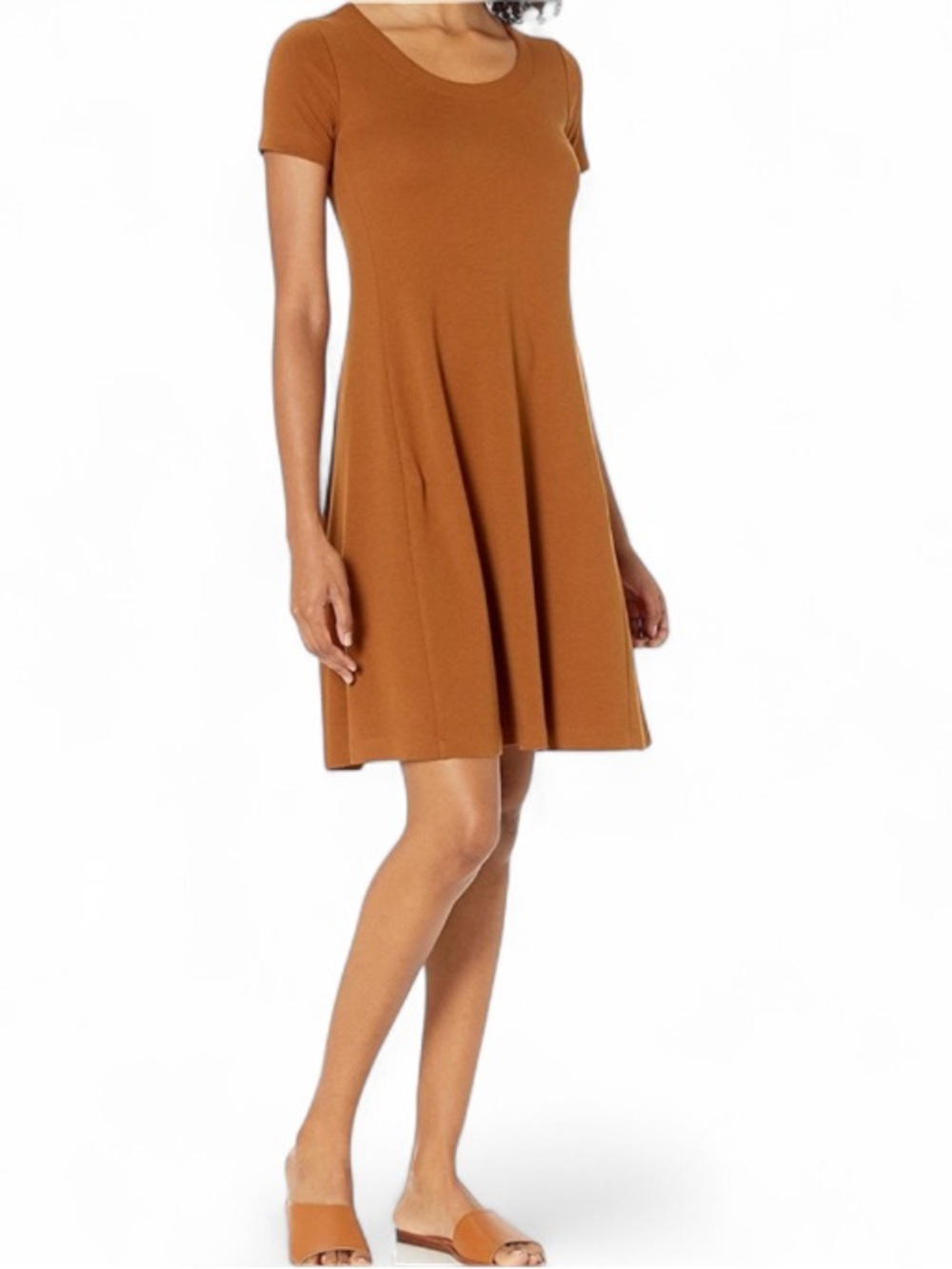 Daily Ritual Pima Cotton Blend Short Sleeve Scoop Neck Athleisure Mini Dress